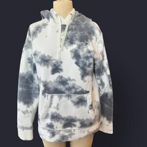White and blue tie dye hoodie